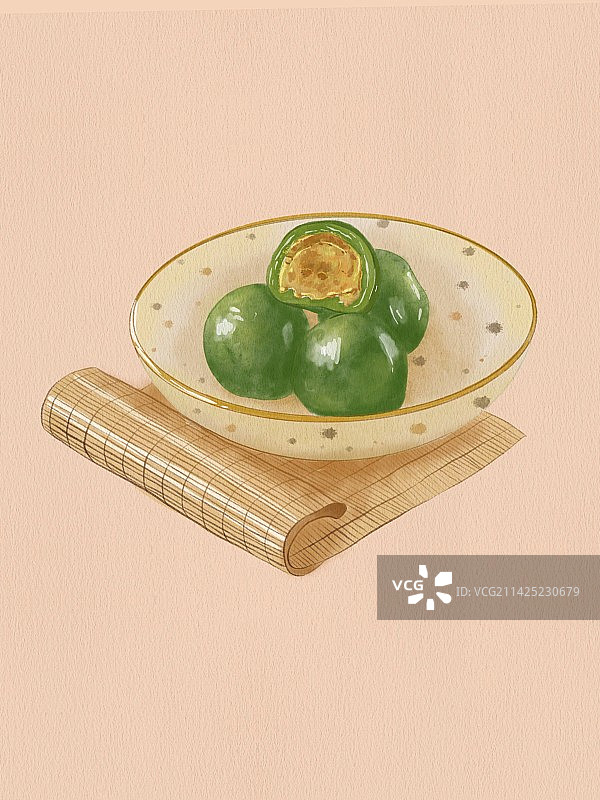青团丸子图片素材