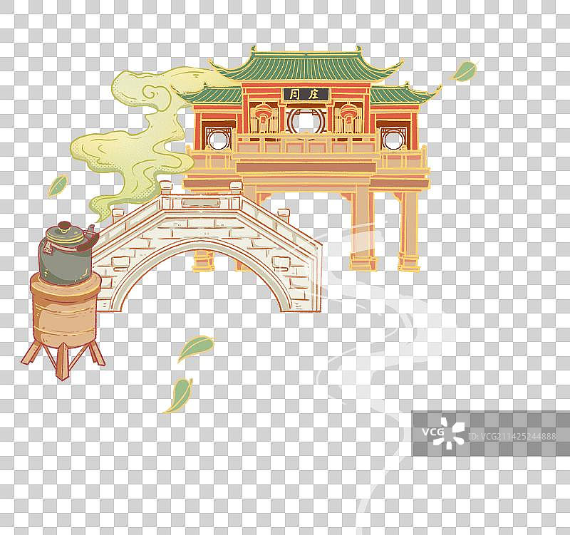 昆山插画主题元素图片素材