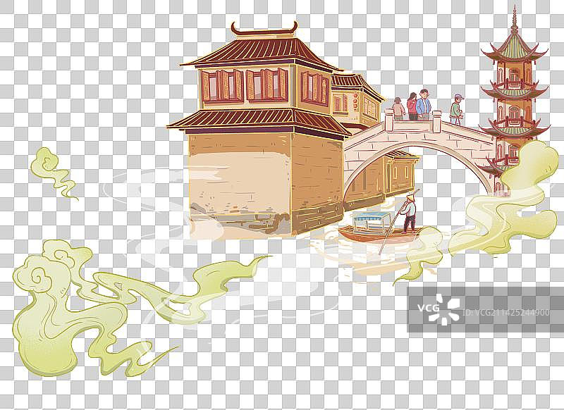 昆山插画主题元素图片素材