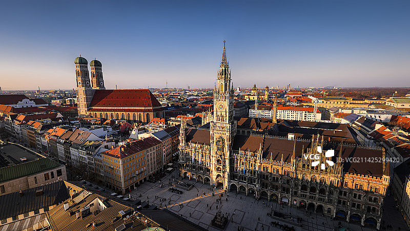 慕尼黑玛丽亚广场全景图片素材