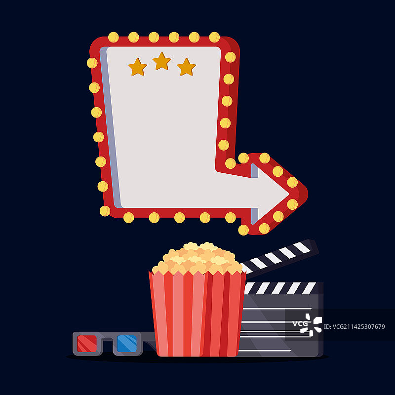 带箭头信号的场记板图片素材