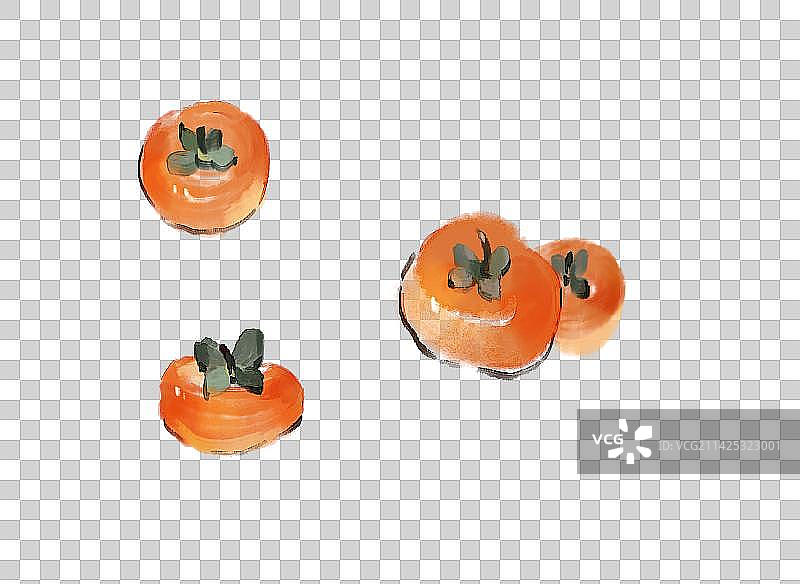 水墨画柿子图片素材