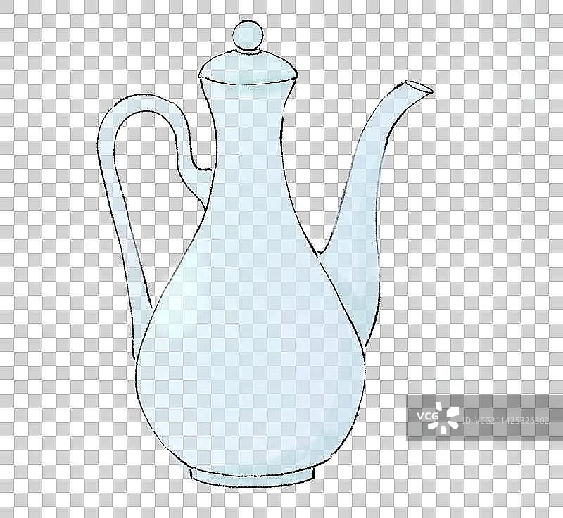 水墨风手绘酒壶图片素材