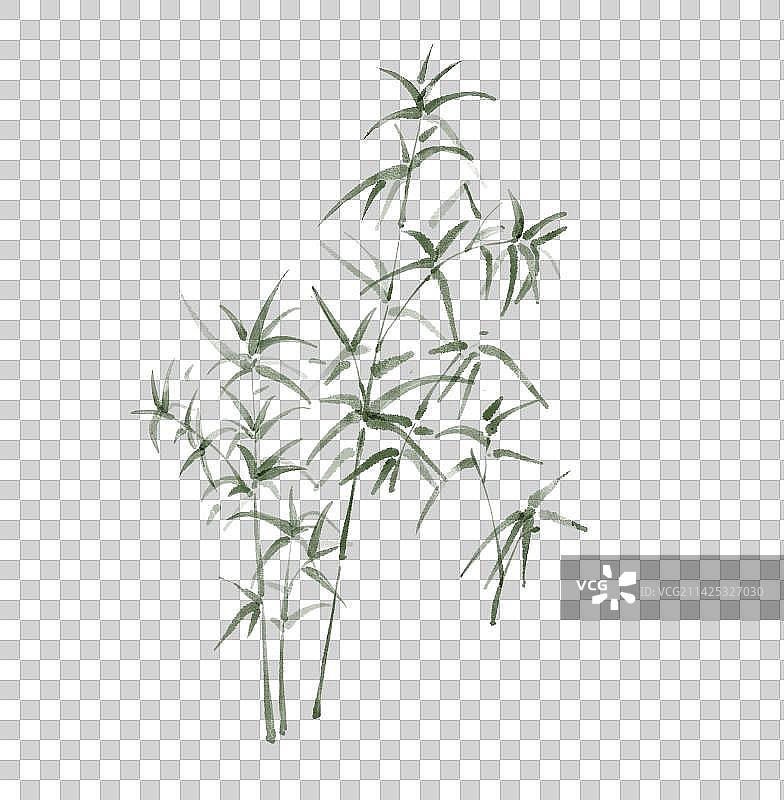 水墨风手绘竹子图片素材