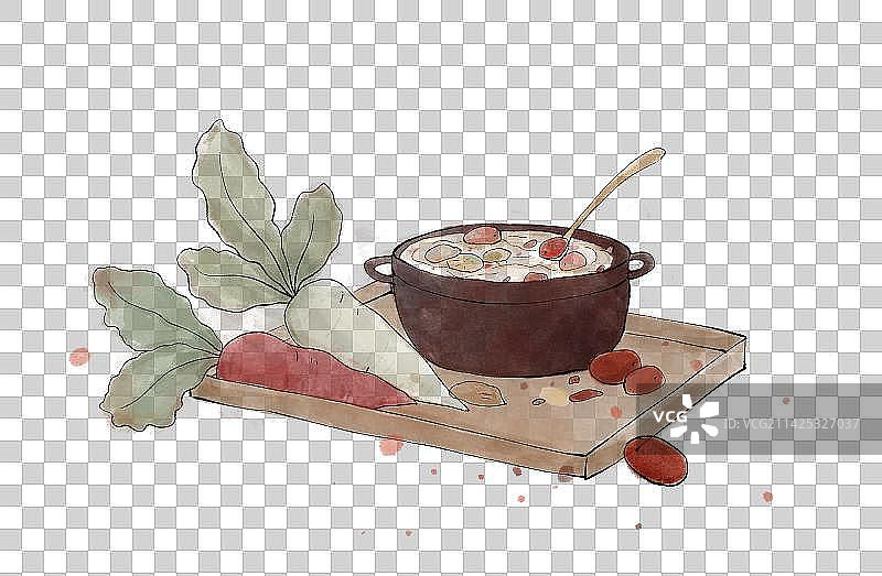 水墨风手绘美食图片素材