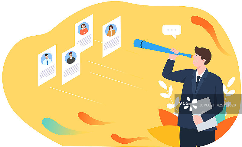 招聘求职商务插画图片素材