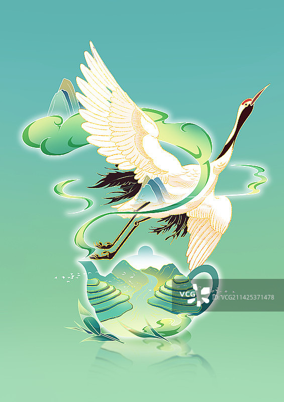 新中式茶叶插画图片素材