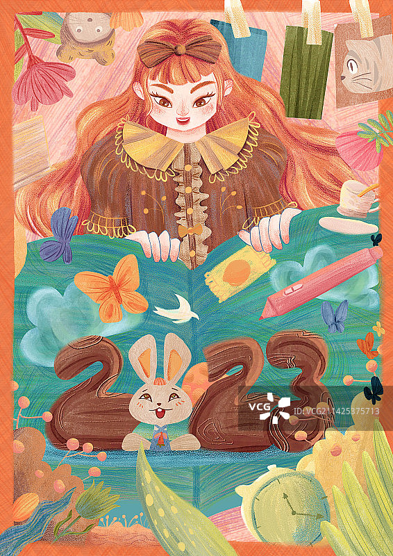 粗肌理扁平风插画图片素材