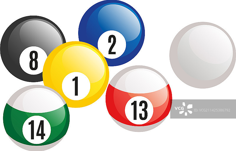 撞球等距组合图片素材