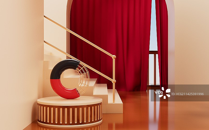 室内建筑空间3D渲染图片素材