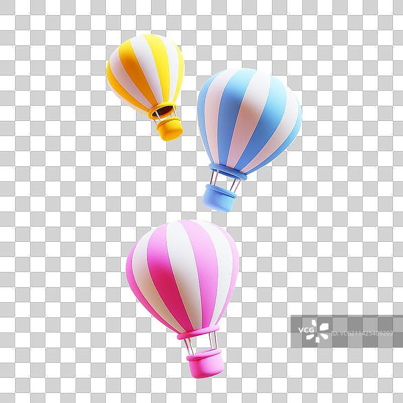 3D立体热气球元素图片素材