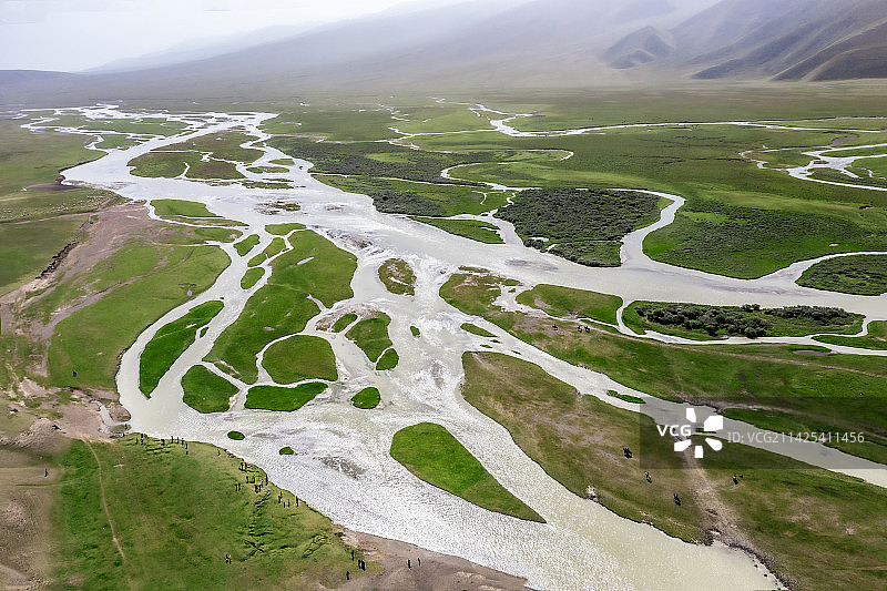 夏日开都河图片素材