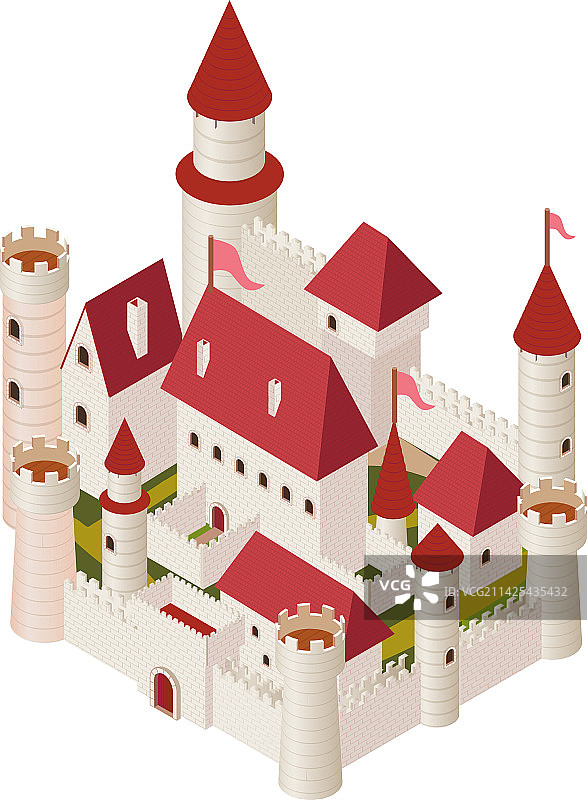 2.5D中世纪城堡组合图片素材