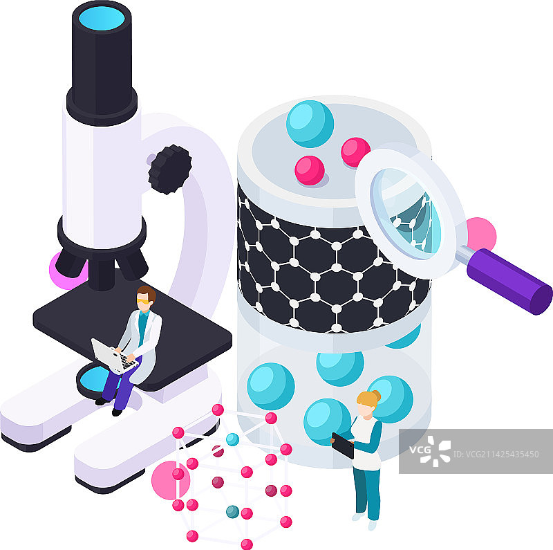 细胞结构2.5D构成图片素材