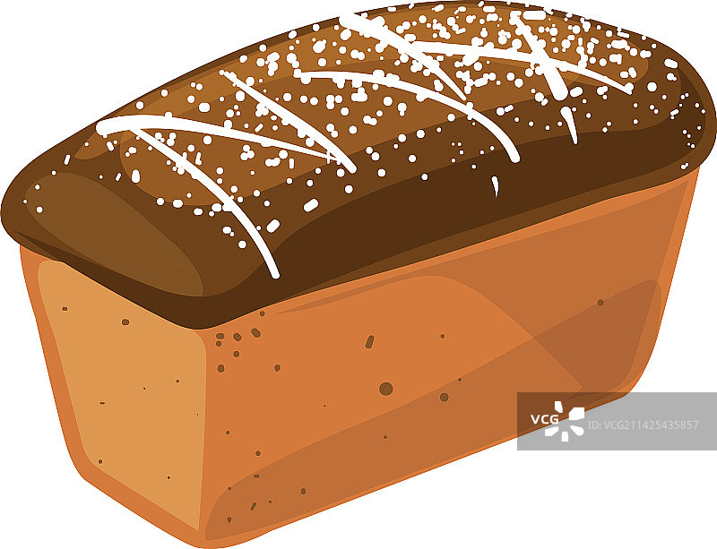 新鲜烘焙黑麦面包卡通图标图片素材