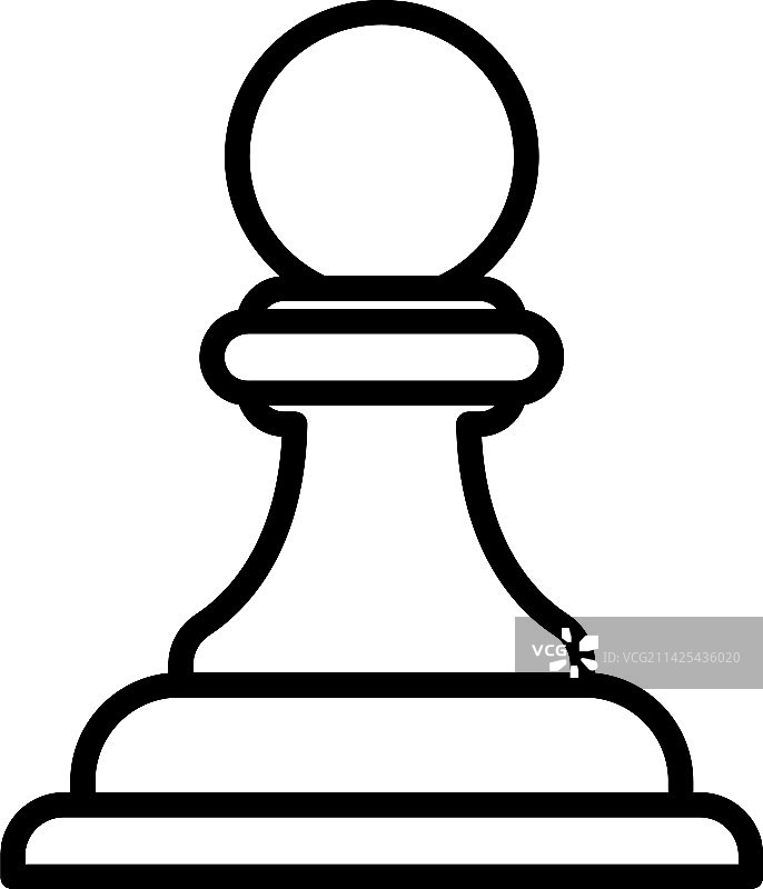 兵卒线条图标，策略象征，国际象棋棋子图片素材