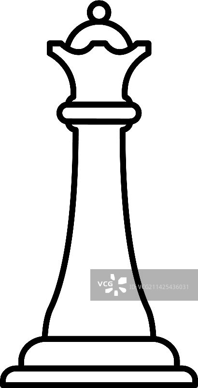 国际象棋皇后棋子线条图标图片素材