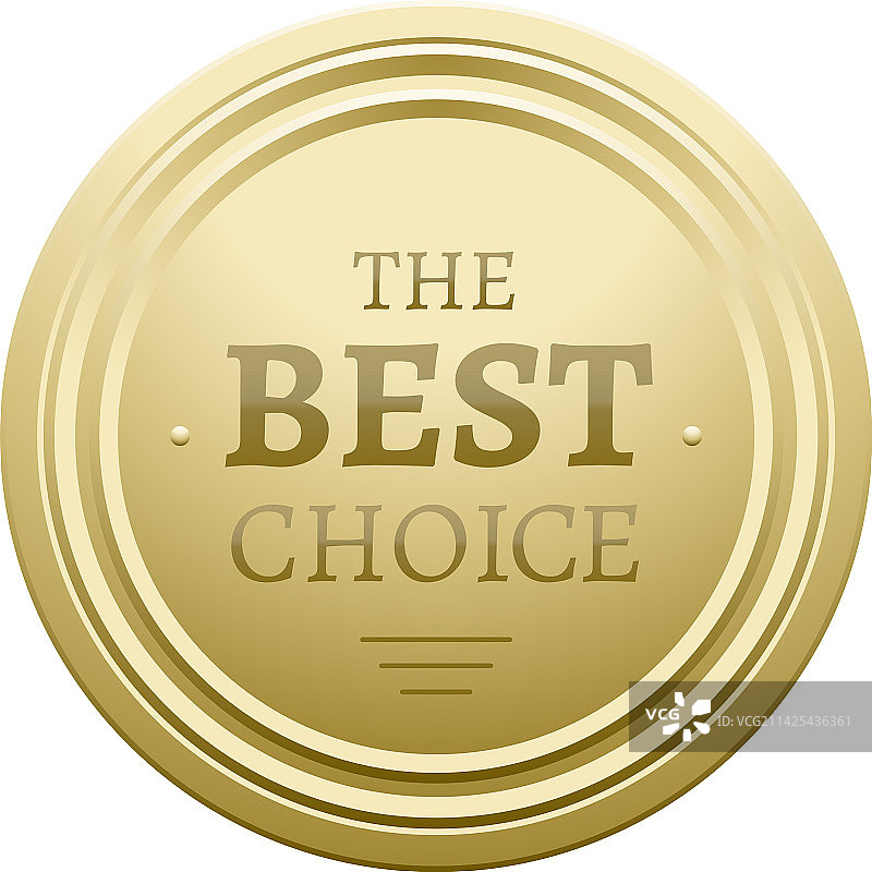 最佳选择金色圆形标签奖章图片素材