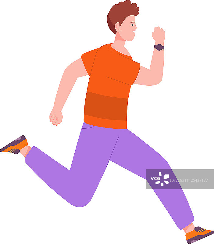 奔跑的男人侧视图图片素材