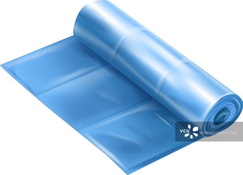 蓝色塑料垃圾袋模型图片素材