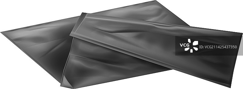 逼真的空黑色垃圾袋模型图片素材