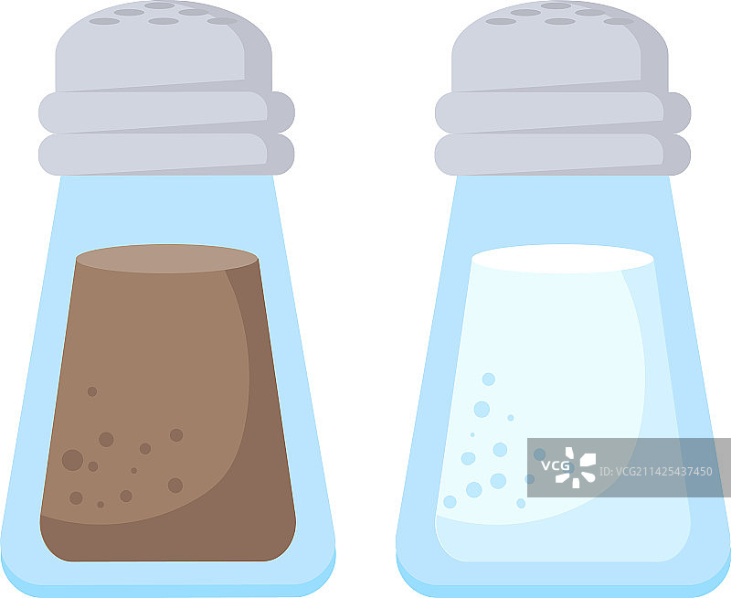 盐和胡椒图标玻璃调味罐卡通摇壶图片素材