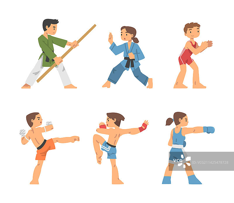 参与格斗运动的人物角色图片素材