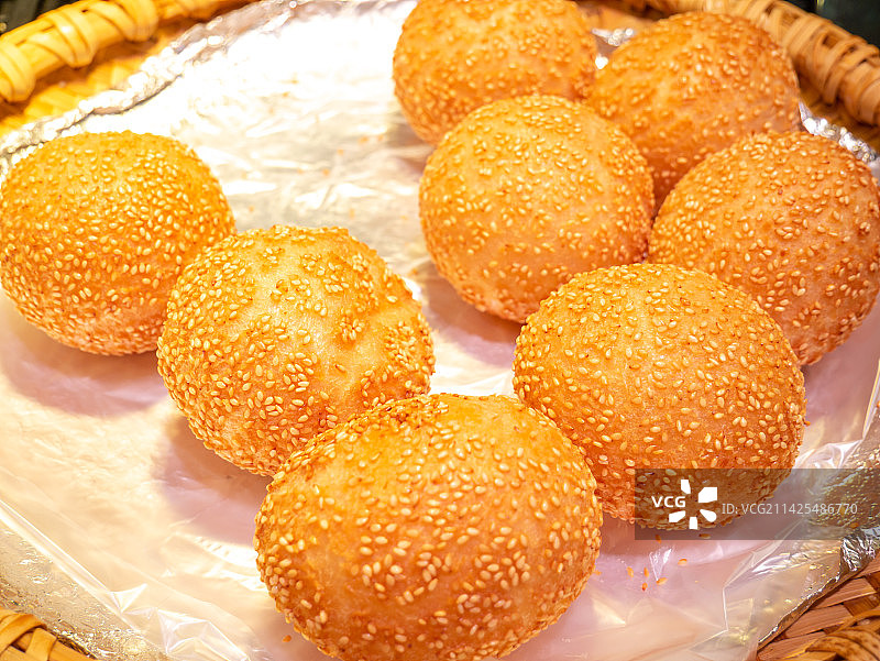 特色早餐芝麻球，麻圆图片素材