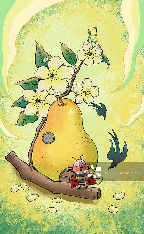 惊蛰国风插画图片素材