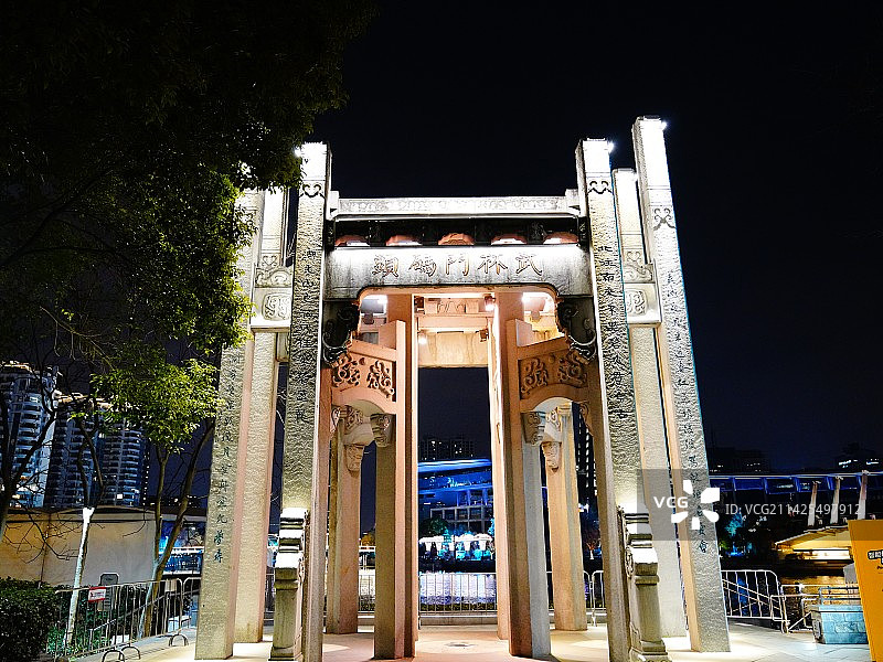 西湖文化广场夜景图片素材