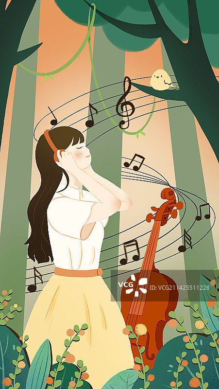 森林音乐会-聆听大自然的声音图片素材