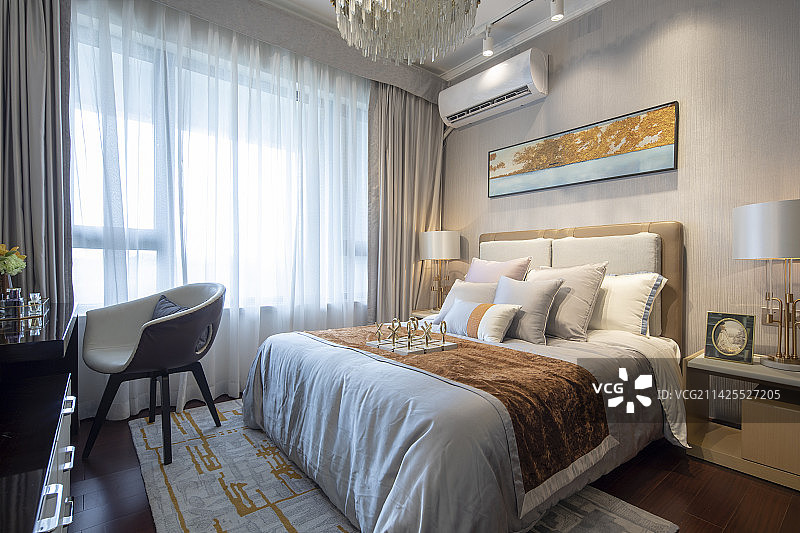 现代豪华装修风格的卧室图片素材
