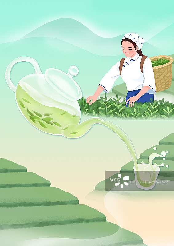 茶文化插画图片素材