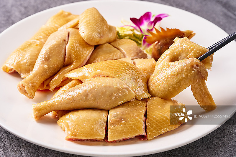 清远白切鸡从化麻鸡特写图片素材