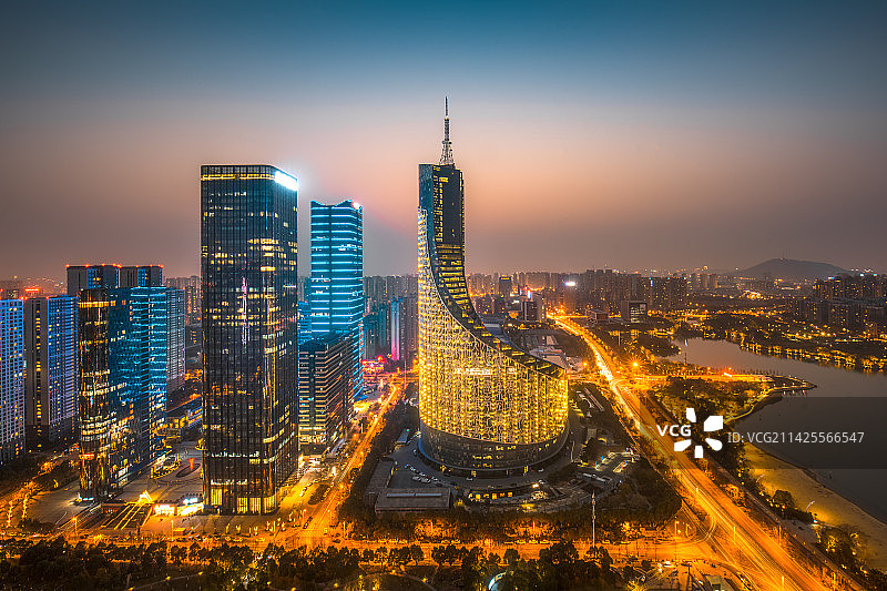 安徽广电大厦夜景图片素材