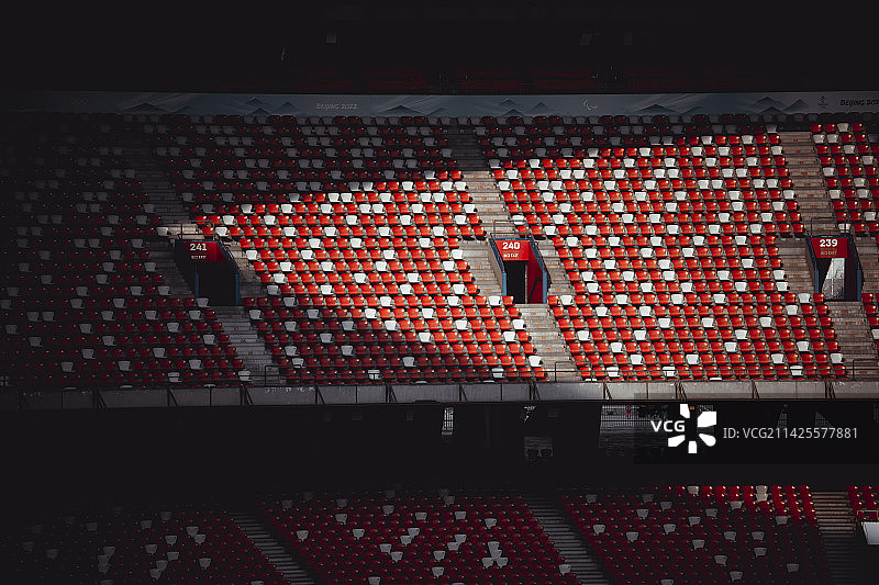 北京鸟巢体育场看台的座位图片素材
