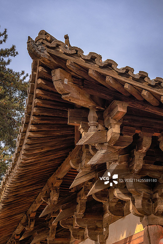 山西五台山古建筑大佛光寺图片素材