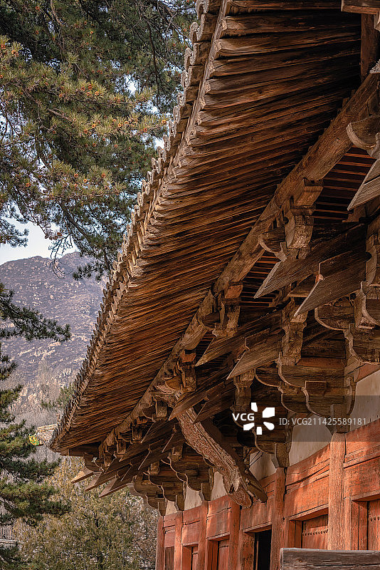 山西五台山古建筑大佛光寺图片素材