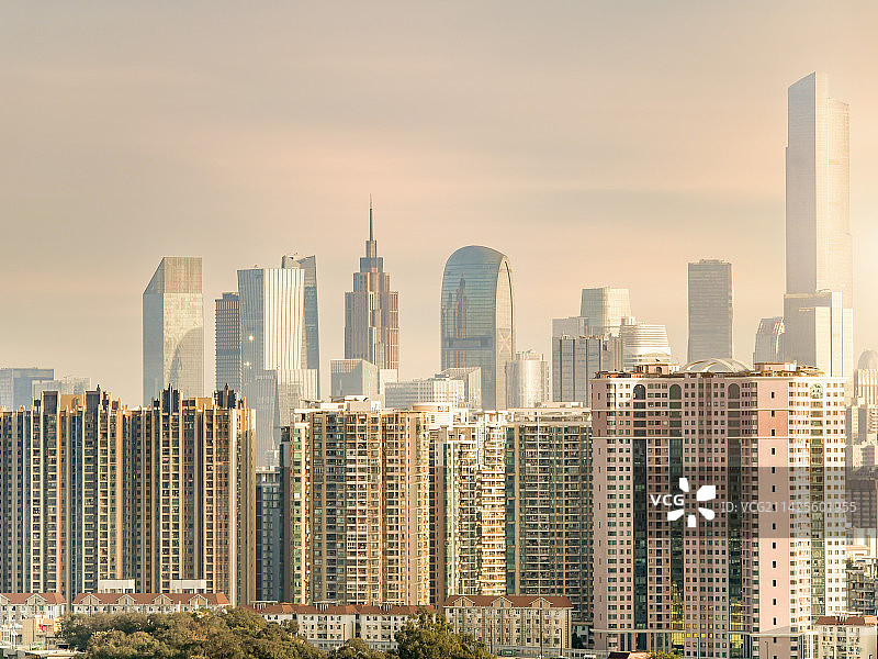 日落余晖城市风光华南大湾区地标经济社会发展蓝图全面建成小康社会实现百年奋斗目标中华民族复兴富强里程碑图片素材