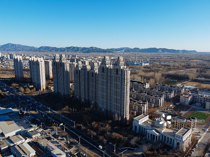 平谷区 地标 航拍 北京市 体育中心图片素材