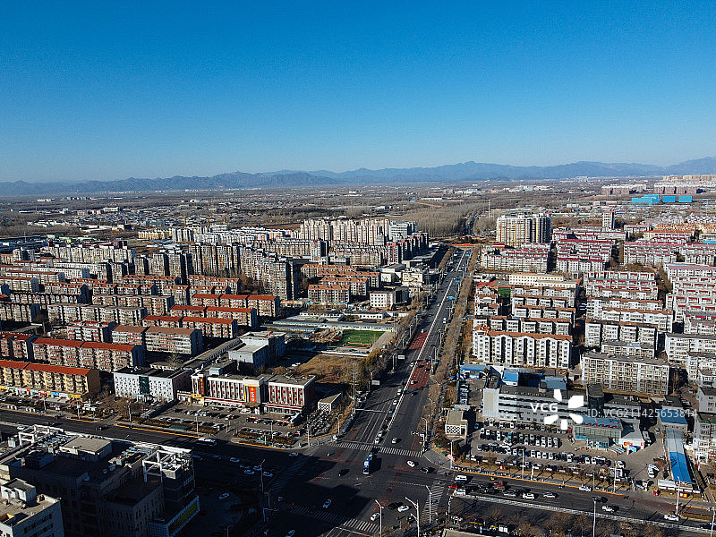 顺义区  地标 航拍 北京市 顺白路 国泰 卧龙公园图片素材