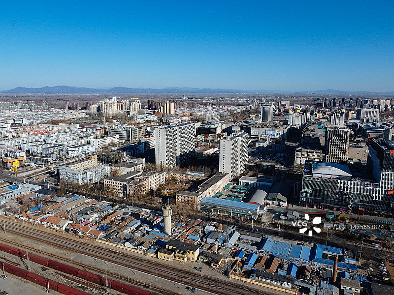 顺义区  地标 航拍 北京市 顺白路 国泰 卧龙公园图片素材