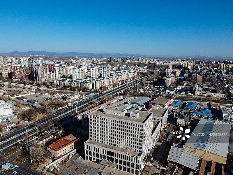 顺义区  地标 航拍 北京市 顺白路 国泰 卧龙公园图片素材