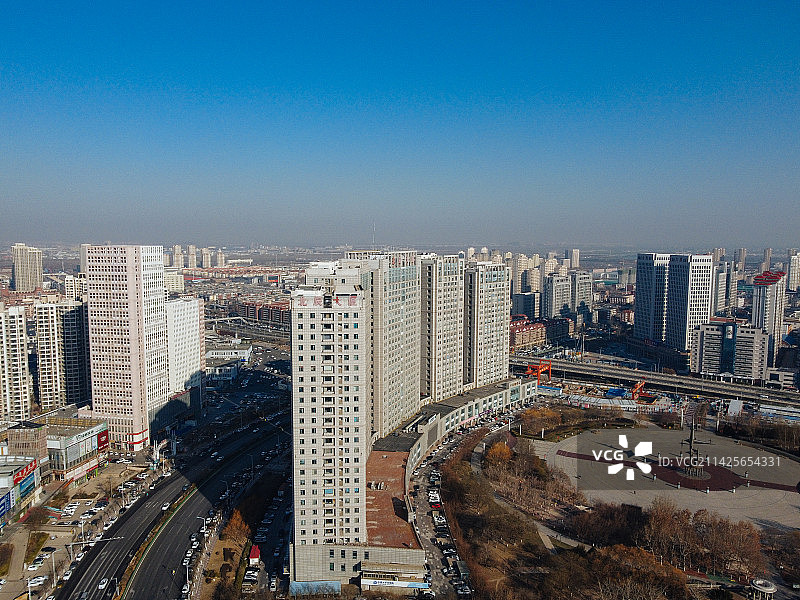 天津 北辰区 北辰公园 地标 航拍 北辰医院 北仓镇图片素材
