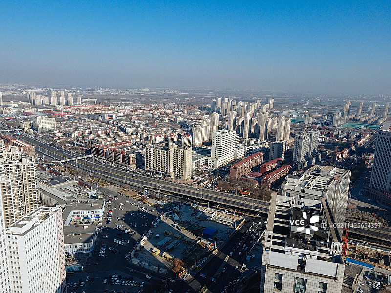 天津 北辰区 北辰公园 地标 航拍 北辰医院 北仓镇图片素材