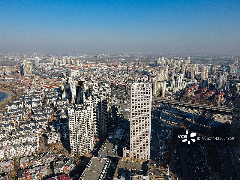 天津 北辰区 北辰公园 地标 航拍 北辰医院 北仓镇图片素材