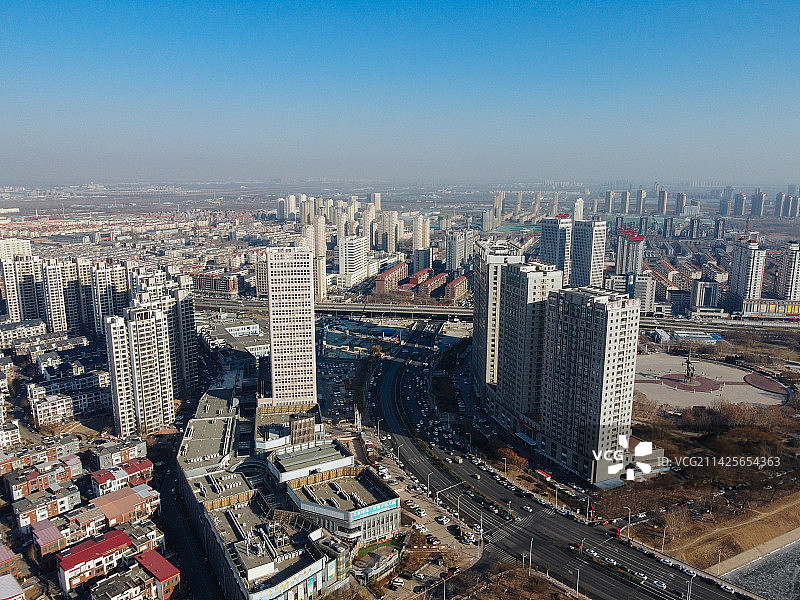 天津 北辰区 北辰公园 地标 航拍 北辰医院 北仓镇图片素材