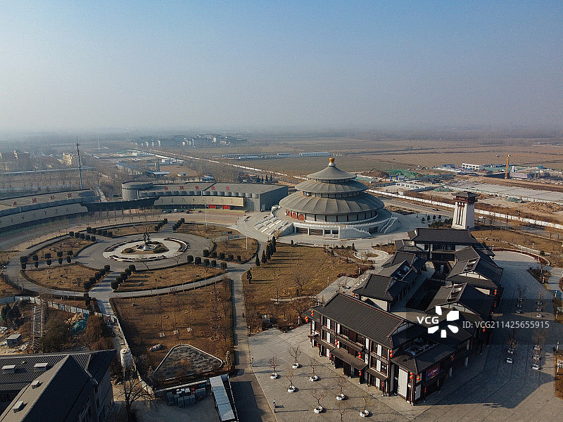 吴桥县 杂技大世界 江湖文化城 桑园镇 地标 航拍图片素材