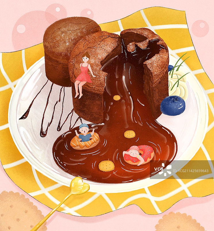 徜徉在美食的海洋里图片素材