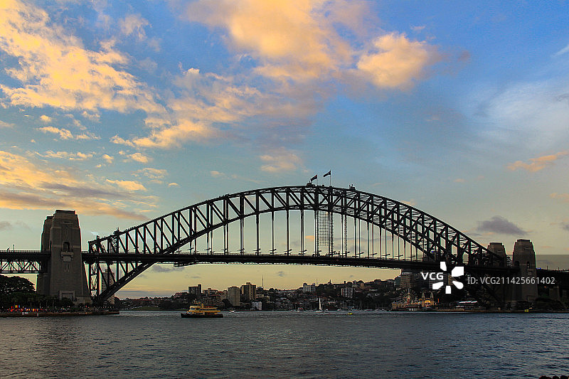 晚霞中的澳大利亚悉尼大桥图片素材